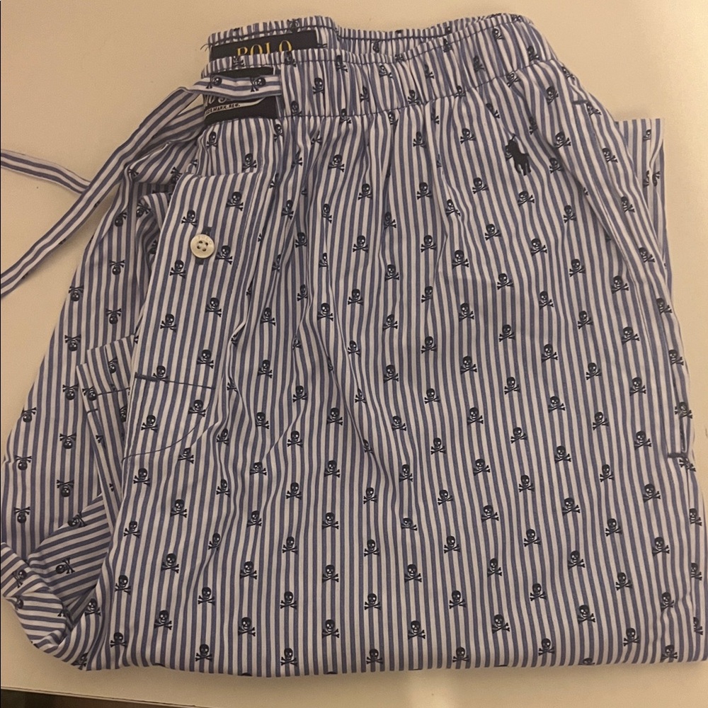Polo by Ralph Lauren Blue and White Striped Pants